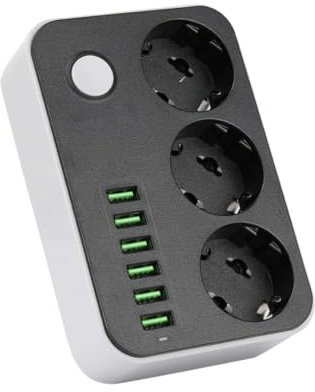 Multiprise Caméra Espion Ultra HD 4K WiFi avec 6 Ports de recharges USB