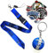 SKATES NBA Basketball Schlüsselanhänger Paar Lanyard Lanyard und passender Mini Basketball NBA Teams Lakers Bulls Kings Magic + 10 zufällige NBA-Aufkleber in Geschenkbox, Paar O. Magic + Stick, One