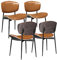 Zouron Esszimmerstühle 4er Set Holz, Braun Mid Century Retro Holzstuhl Gepolsterter Sessel Esszimmerstuhl Wohnzimmerstuhl Polsterstuhl Lehnstuhl mit Rückenlehne Walnussholz Stuhl, Ergonomisch Stuhl