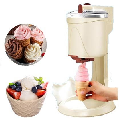 WhAeoy Ice Cream Maker, Makes Ice in Just 10 Minutes, Soft Serve Ice Cream, Household Ice Cream Maker Machine, For Dessert Yoghurt,A