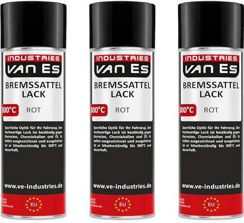 BREMSSATTELFARBE 3x 400 ml ROT - Farbe für Bremssättel und -trommeln 300°C