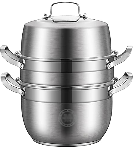 JKJZSALJ Olla De Vapor/Olla De Sopa De Acero Inoxidable 304,Vaporizador Grueso,Vaporizador Grande,Ollas De Cocina para El Hogar