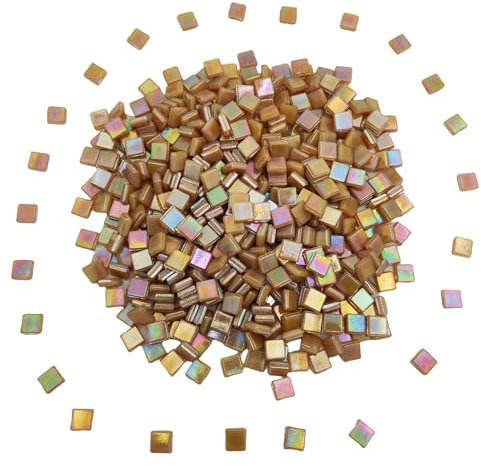 Piastrelle per mosaico in vetro iridescente, 500 g, facili da tagliare, per fai da te, piastrelle in vetro colorato, mosaico (AR513E)