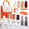 Modelones Gel Nail Kit with UV Lamp, 4 Colors Gel Nail Polish Kit Mini Salon, Base &Top Coat and Stickers, White Nude Red Gold Gel Polish Set DIY Home Nail Art Manicure Set for Women