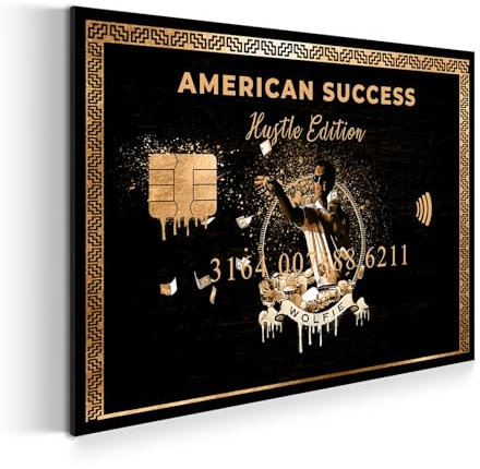 Wandbild Leinwandbild Motivation Karte Wolf of Wallstreet Kunstdruck XXL Wanddeko Größe 120x80x2cm