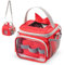 Hautton Tragetasche für Toniebox & Tigerbox，Aufbewahrungtasche für Musikbox, Tonies Figuren, Kopfhörer, Ladegerät mit Schultergurt für Reisen -Rot