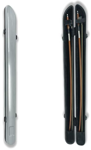 Yinfente Violinenkoffer für Violine, Viola, Bogentasche, Kohlefaser, starker leichter Halt, 2 Bögen (Silber)