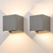 cliheet 2ER LED Wandleuchte Aussen Wandlampe - Aussenlampe Wand Wasserdicht Grau Wandbeleuchtung Flur Up Down Außenbeleuchtung 3000K Warmweiss IP65 Treppenbeleuchtung für Innen Hauswand Garten Innen