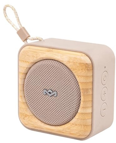 House of Marley Roots Bluetooth Speaker - Small Portable Bluetooth Speaker for Travel & Outdoor, Weatherproof & IP67 Waterproof Rating, 10Hr Playtime - Wireless Rechargeable Speakers for Phone, Cream