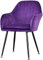 Moderner Samt Sessel mit Metallbeinen für Wohnzimmer Lila Samt Sitz und Rückenlehnen Bequemer Freizeit Sofa Stuhl