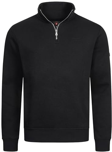 Höhenhorn Troiberg Herren Pullover 1/4 Zip Sweatshirt Schwarz Gr. 4XL