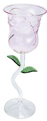 IMIKEYA Roseförmiges Cocktailglas Farbverlauf Dekorativer Weinkelch Wein Whiskeygobelet Stilvolles Partyglas Mit Komfortablem Glattem Design Für Bar Und Festlichkeiten