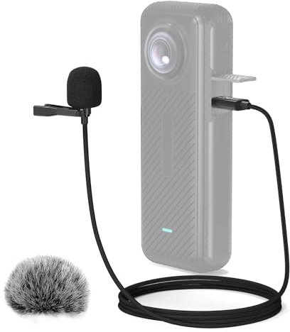 Cubilux Ansteckmikrofon für Insta360 X4, USB C Lavalier Mikrofon, omnidirektional & hochempfindlich, ideal für Vlogging, Interviews, Streaming, Vorträge & Außenaufnahmen – 1,5 m Kabel