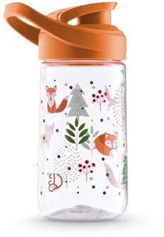 Dedoles Gourde 470 et 700 ml Bouteille d'eau de sport anti-fuite avec poignée de transport – Idéale pour voyage, fitness, yoga et bureau, couleur: Orange, motif: Renard roux, taille: 470ml