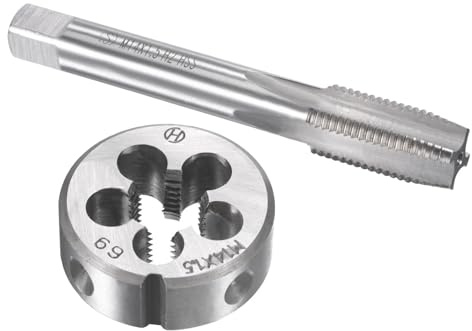 M14 X 1.5 Metric Tap and Die Set HSS Threading Tools | High speed steel hand tapping machine thread screw tap and round die set; perfect for nut, screw, bolt thread repair