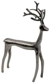 Lambert Giacco Rentier Weihnachtsdeko, Silber Antik, H30Cm