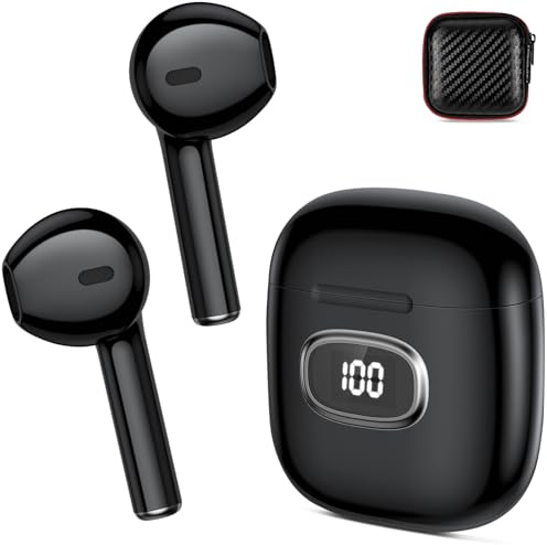 ASKUBSKU Wireless Earbuds for Pixel 11 Pro Fold/11 Pro/11/10a/10, Black | 5.3 Bluetooth Headphone Cordless Ear Bud with Mic Stereo Earphone for iPhone 17 Air 16 15 Pro Max 14 Plus 13/Galaxy/Pixel 10