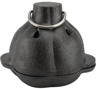 OEBUAFI Cast Iron Garlic Roaster, Premium Garlic Baker with Ergonomic Handle and Nonstick Design, for Roasting Garlic Potatoes Mushrooms in Oven or Outdoor BBQ