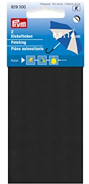 Prym Nylon Reparaturflicken schwarz, 6,5 x 14 cm, 2 Stück