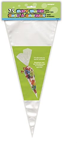 Große Cellophantaschen in Kegelform - durchsichtig - 25er-Pack