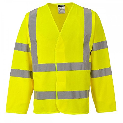 Portwest C473 Hi-Vis Band and Brace Jacket Long Sleeve Warp Knit Reflective | Yellow, 2X/3X Large, EN ISO 20471 Class 3, CE Certified, RIS 3279-TOM, Regular Fit, 100% Polyester, Hook and Loop Closure