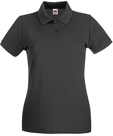 Fruit of the Loom Women's Polo Shirt Short-Sleeve, Womens Men, Light black (light graphite), Small