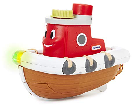 Little Tikes 643569GR Sparkle Bay Schaumboot Dampfer, leuchtendes Wasserspielzeug mit Schaumfunktion, Badewannenspielzeug für Kinder ab 18 Monaten
