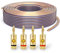 PureLink SP020-010 Cavo per diffusori 2x4,0 mm² (filo 99,9% OFC rame pieno 0,10 mm) Cavo per diffusori HiFi, 10 m, trasparente, set con 4 spine a banana