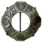 Tidoneam Schottische Kiltbrosche, Antik, 8,9 cm, Messing, keltischer Knoten