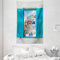 ABAKUHAUS Europäisch Wandteppich, Alte Fensterläden Fensteransicht Traditionelles griechisches Dorf Kulturerbe, aus Weiches Mikrofaser Stoff Wand Dekoration Für Schlafzimmer, 140 x 230 cm, Aqua