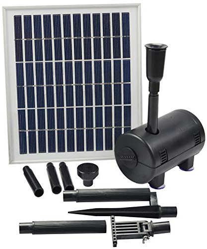 Solar Teichpumpe Solar Springbrunnen Solar Wasserspiel Solar-Teichpumpen-Set für den Gartenteich Solarpanel im stabilen Alu-Rahmen