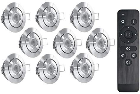 LEDUX 3W LED Einbaustrahler - SCHWENKBAR - IP44 Schutz, 3000K Warmweiß, Dimmbar, Flache Einbauleuchten für Innen- und Außen (9er-Set)