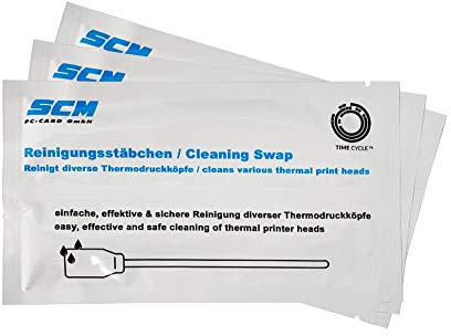 SCM Reinigung Stäbchen, Tupfer mit Alkohol getränkt 6 x | Reinigung für Druckkopf, Lüftungsgitter, div elektronische Komponenten / schwer zugängliche Stellen