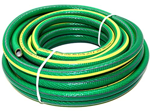 25 m / 82 ft Garden Hose Pipe - 1/2 Kink-Free 6-Layer Reinforced Non-Toxic Phthalate-Free PVC Hosepipe - Heavy-Duty Outdoor Watering Tube for Garden, Lawn, Greenhouse, Irrigation, Car Wash - Green