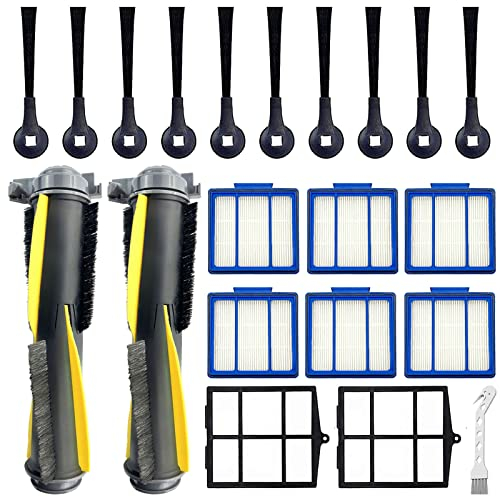 Tivcroxs Zubehör-Set für Shark IQ RV1001AE RV1000 RV1001 AV970 AV993 RV912S AV1002AE UR1000SR QR1000SB UR1005AE AV1102ARUS Roboter-Staubsauger, 100000000 Seitenbürsten, 2 Stück Vorfilter
