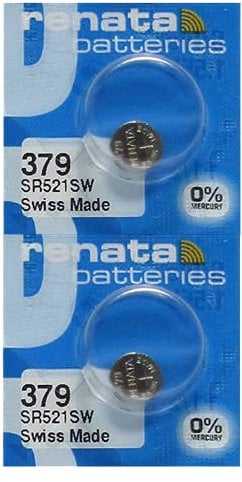 Renata 379 SR521SW Batteries - 1.55V Silver Oxide 379 Watch Battery (2 Count)