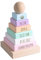 Kekskrone Stapelturm Holz - mit Name und Geburtsdaten - ca. 11 x 11 x 19 cm - personalisierte Geschenke Baby - Holzspielzeug Baby - Geschenke Geburt - Taufgeschenke für Mädchen & Taufgeschenke Jungen