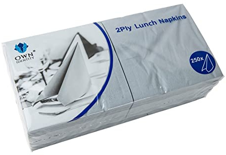 We Can Source It Ltd – Grey 33cm 2-Ply Lunch Napkins – Absorbent Paper Napkins with 4-Fold Square Design – Ideal for Catering, and Events – Strong and Disposable 250 Napkin (1 Pack)
