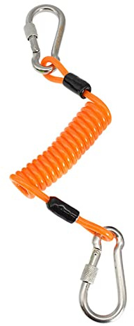 rockible Retractable Scuba Diving Lanyard Camera Rope Wire Strap, Heavy Duty Underwater Tether Rope for Hunting, Sea Fishing, Boating, Camping, Orange