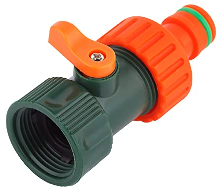 Mivos Hahnanschluss für Wasserhahn mit 3/4 Zoll (26,5mm) Aussengewinde - Wasserhahn Adapter mit Regulierventil - Hahnverbinder Anschluss mit Schnellkupplung für Gartenschlauch