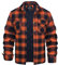 KEFITEVD Holzfäller Jacke Herren Hemdjacke Männer Knopf Herbstshirt Longsleeve Freizeithemd Warm Karohemd Freizeit Check Shirt mit Gefüttert Winterhemden Casual Baumwollshirt Orange 3XL