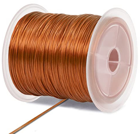 LEREATI Nylonschnur 0.7mm x 50m Elastisches Band für Armbänder, Armband Gummiband Elastisch Schmuckband Perlenschnur, Elastische Schnur für Armbänder Basteln Schmuckherstellung (Orange)