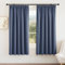 PONY DANCE Pencil Pleat Blackout Curtains - Room Divider Wide Window Drapes for Sunlight Block Out Privacy Protected Panels for Living Room Bedroom, W66 X L72, 2 Panels, Haze Blue