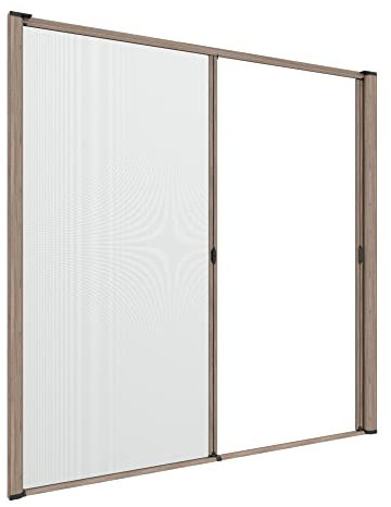 Zanzanet Zanzariera laterale doppia con molla a rullo chiusura Ermetica per finestre su misura personalizzabile e con cerniera zip laterale isolante e profilo in alluminio 200x190 cm