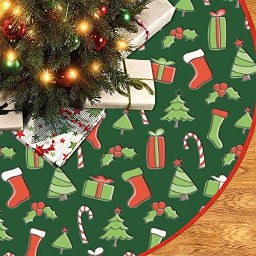 Treer Weihnachtsbaum Rock, Weihnachtsbaum Unterlage Weihnachtsbaum Decke Christbaumdecke Weihnachtsbaumdecken Christbaumständer Teppich Weinachtsdeko-3 (Weihnachtsbaum,Durchmesser 72cm)