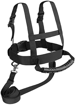 Harnais d'Entraînement de Ski Enfants , Ceinture Corde de sécurité de Ski Snowboard Cordes de Protection en Nylon Ceinture d'Epaule de Ski Amortissement pour Patinage Snowboard Roller Noir 20x20.5x6cm