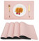 Vinjiasin Leder-Tischsets 4er-Set für Esstisch, wendbar, zweifarbig, (rosa, grau), wasserdicht, abwischbar, leicht zu reinigen, hitzebeständig, langlebig, Küchentisch-Matten, für drinnen und draußen