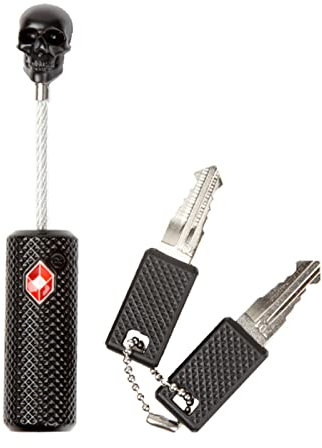 Cadenas à clé pour bagages en forme de tête de mort homologué TSA pour voyage - Serrure avec clés - Serrure de valise - Noir YF-TSA13226#