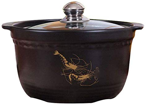 OQHAIR Cazuela, Cacerola Cocina de Sopa de Alta Temperatura para el hogar u con Tapa Cocina de cerámica de Piedra de Gran Capacidad u Mango Doble para Estufa de Gas (Size : 18 * 8cm) (18