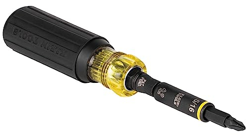 Klein Tools 32500HD Tournevis multi-embouts/tourne-écrous 11 en 1 avec embouts Phillips, fente, carré et Torx